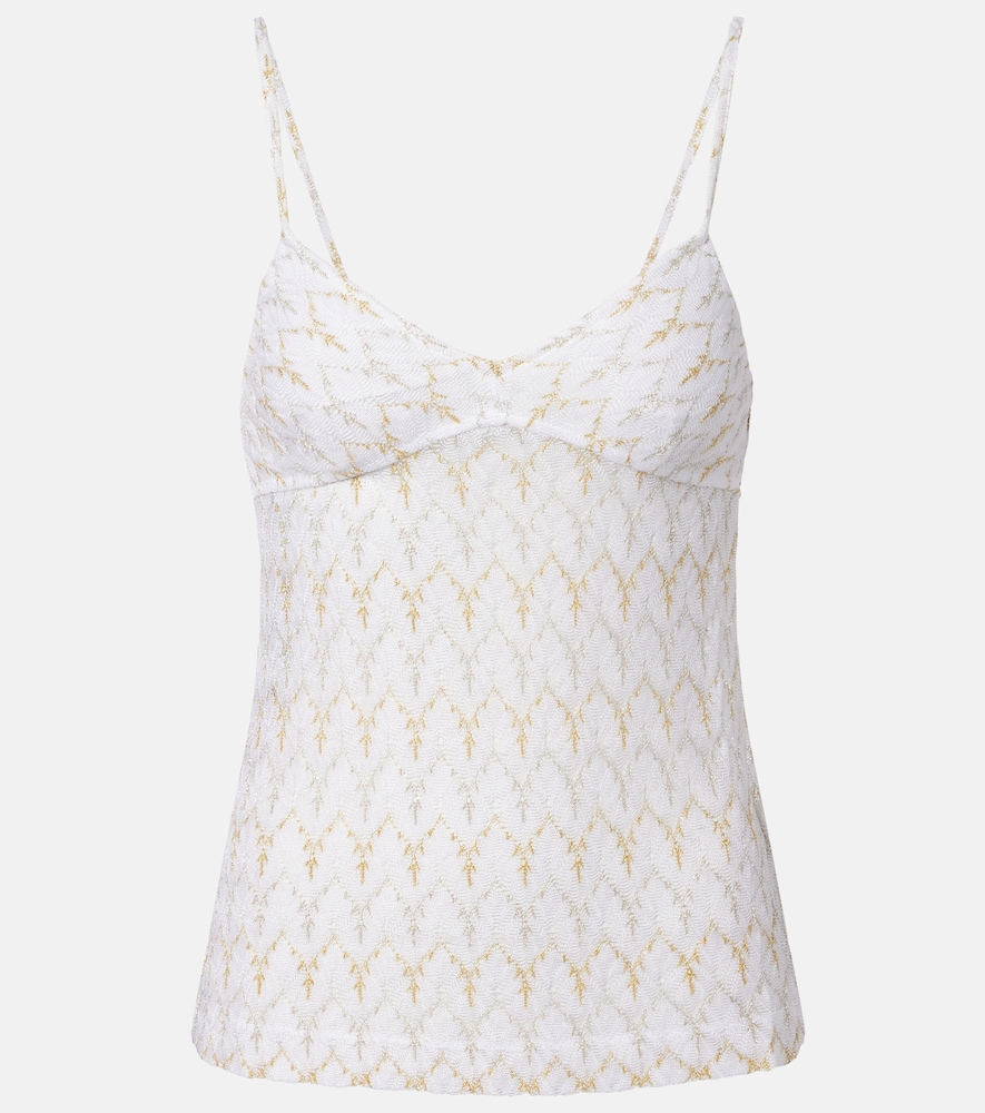 Missoni Women's White Lame Tank Top UK Size 6 - Mytheresa