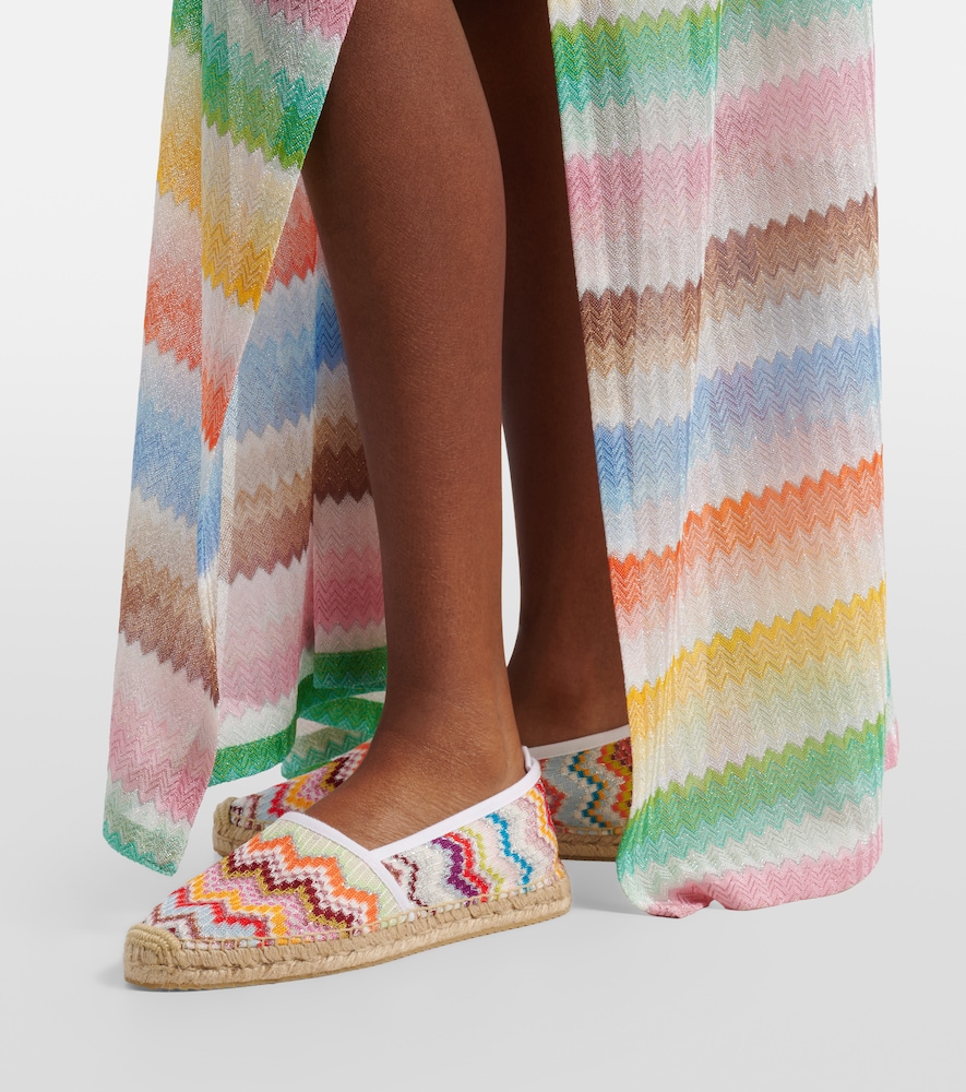 Missoni Elle Zigzag lamé espadrilles