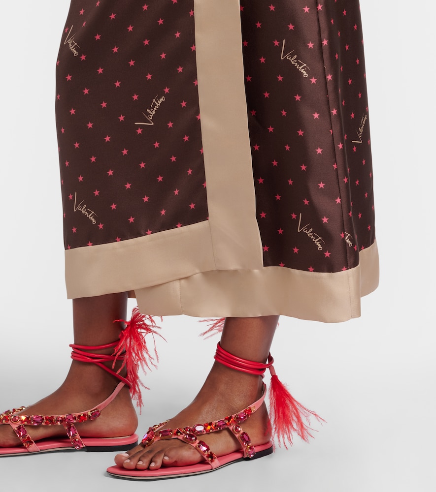  Valentino Valentino Printed Silk Twill Wrap Skirt 