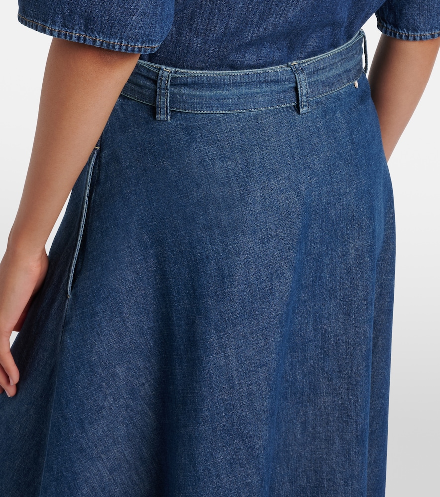  Valentino Valentino Chambray Midi Skirt 