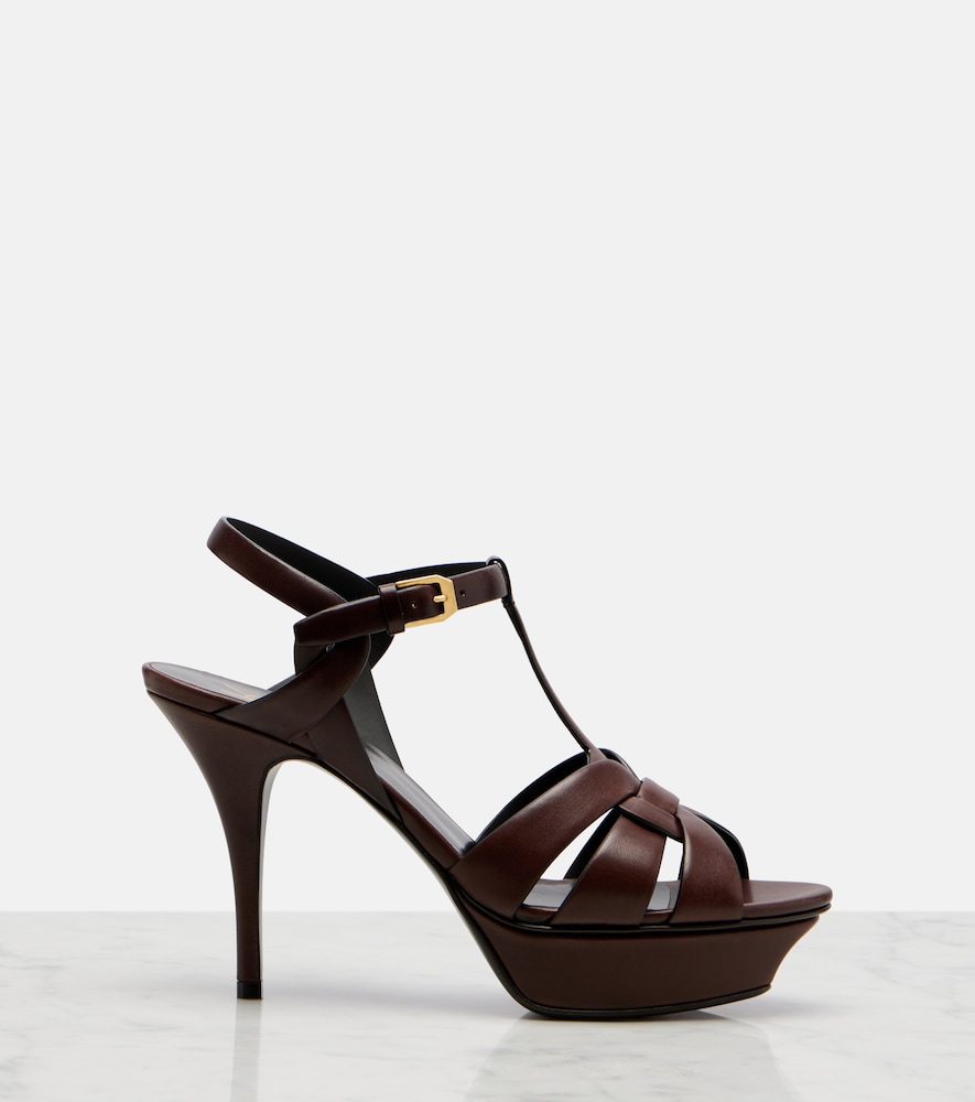  Saint Laurent Saint Laurent Tribute Leather Platform Sandals 