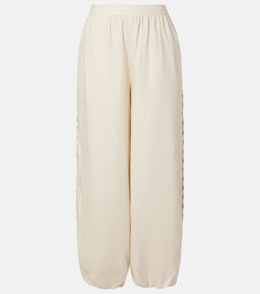 Simkhai Lace-trimmed linen-blend wide-leg pants | Thumbnail 7 Simkhai Lace-trimmed linen-blend wide-leg pants | Thumbnail 7