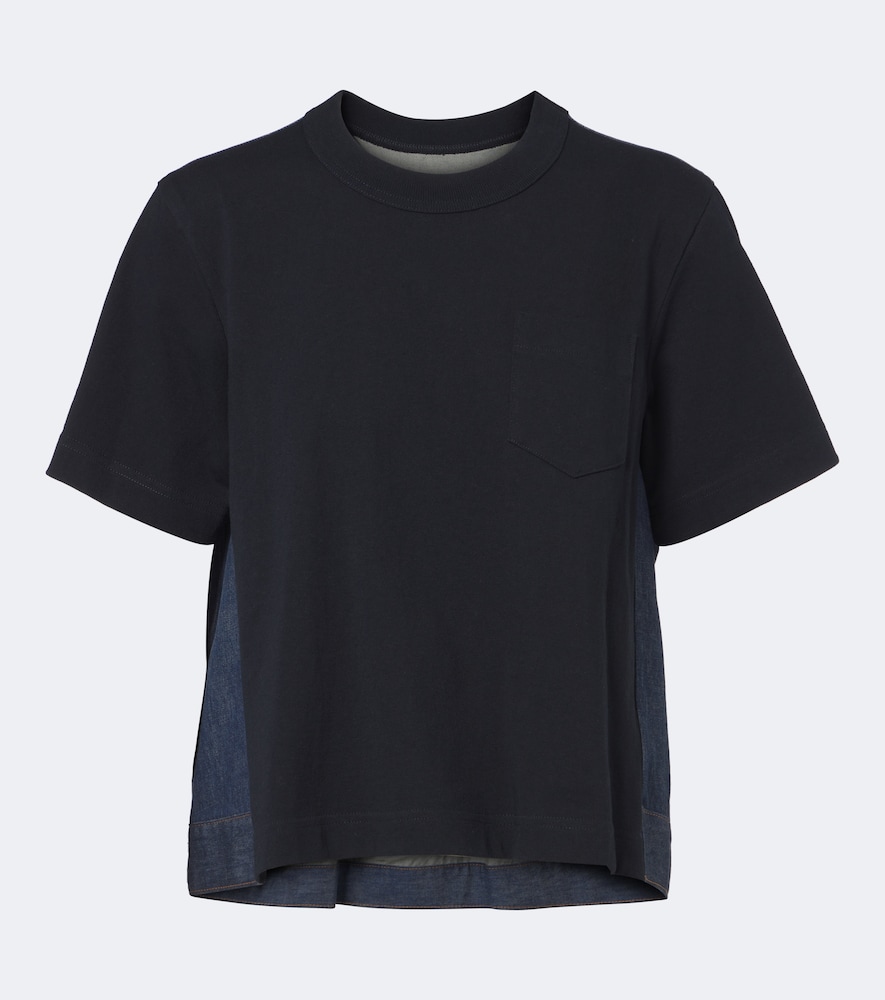 T-Shirt aus Baumwoll-Jersey und Denim