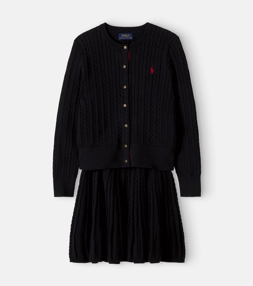 Set aus Cardigan und Rock aus Baumwolle