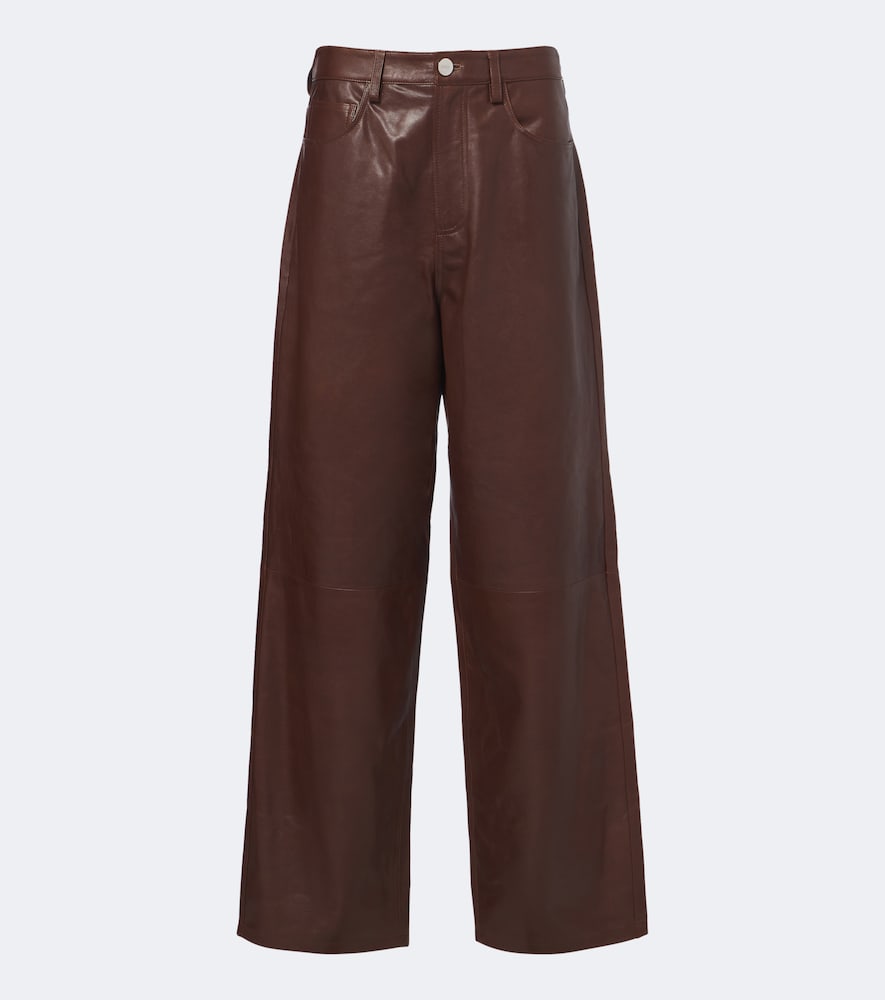 Róhe Pantaloni in pelle a gamba larga