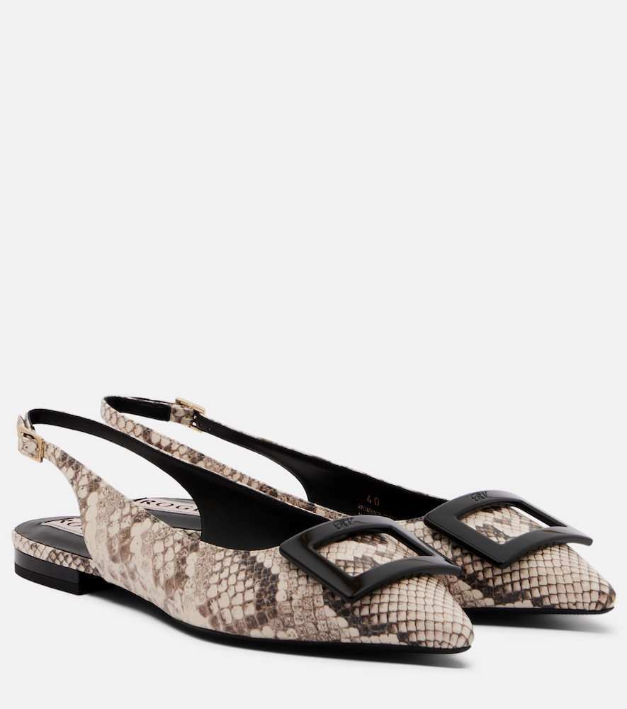 Ballerine slingback Gommettine in pelle stampata