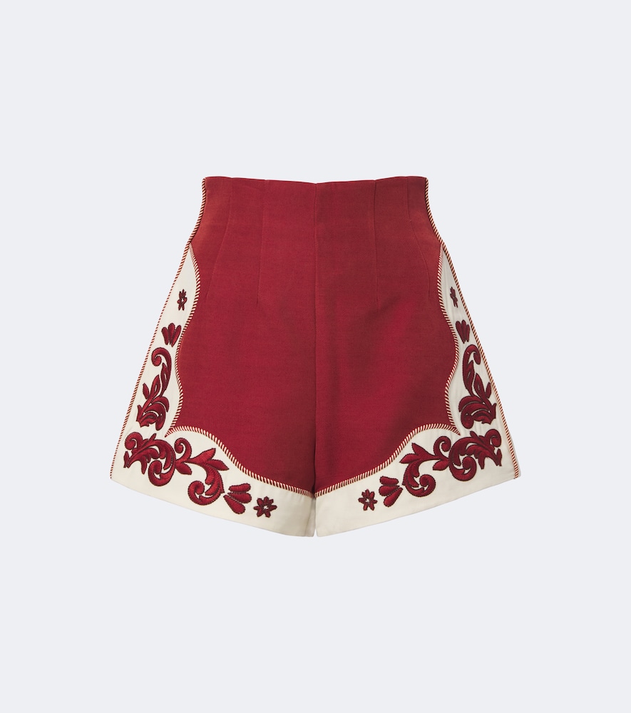 Alémais Bestickte Shorts Duke aus einem Wollgemisch