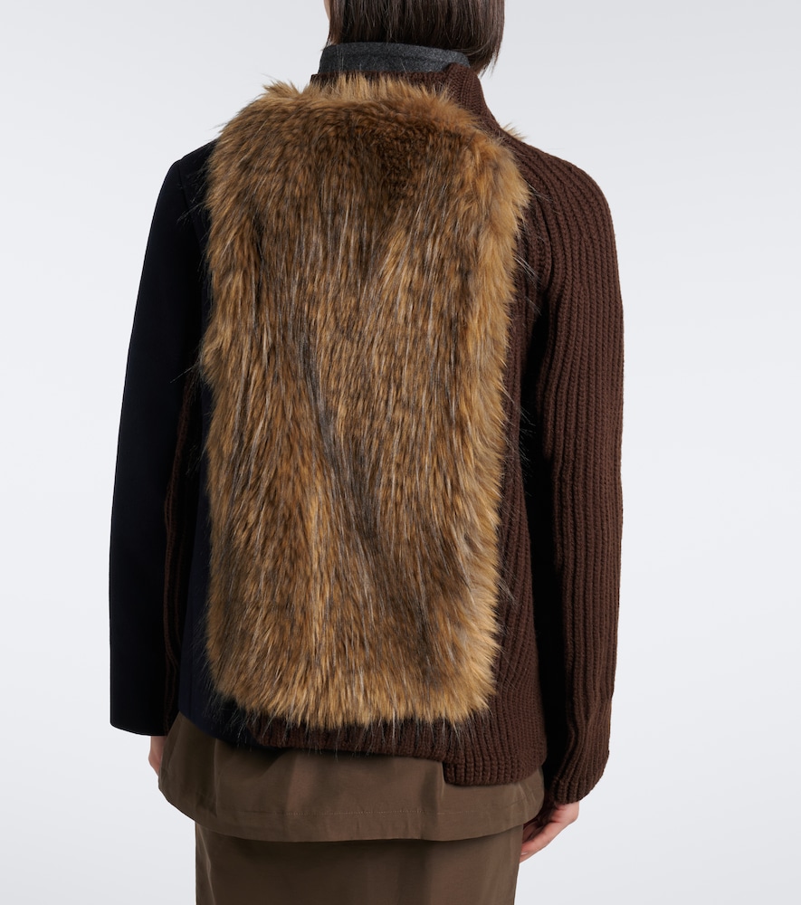 Ribbed-Knit Wool-Blend Jacket