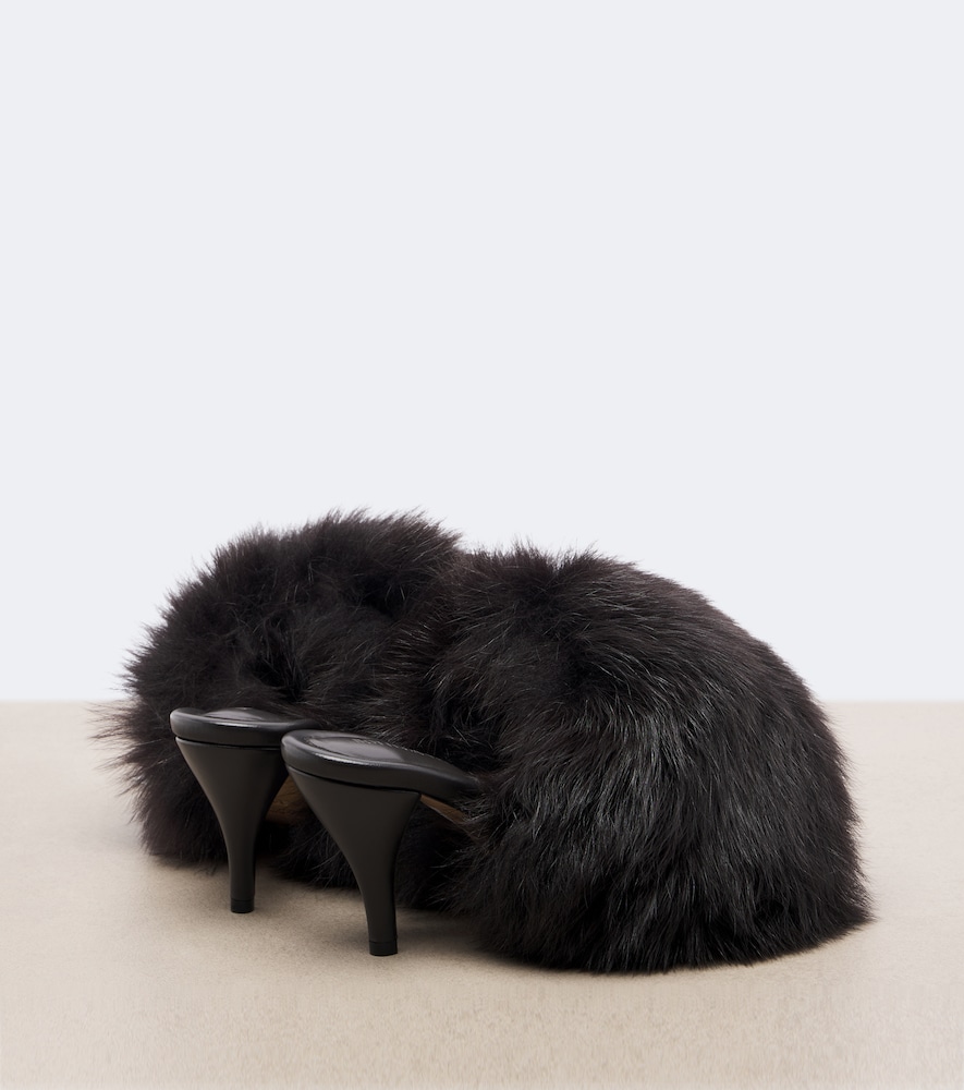 Cherry Shearling Mules