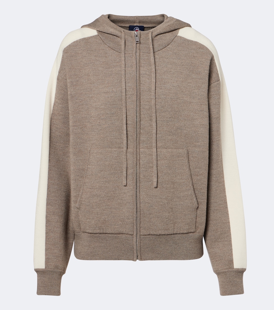 Fusalp Nymira Wool-blend Zip-up Hoodie In Beige