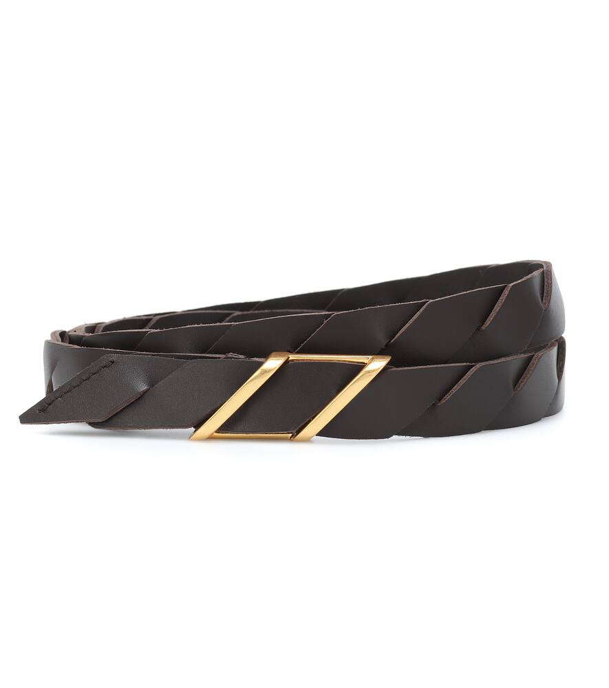 BOTTEGA VENETA INTRECCIATO LEATHER BELT,P00458368