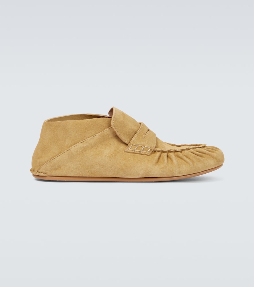 Loewe Paula's Ibiza Collapsible-heel Suede Loafers In Neutrals