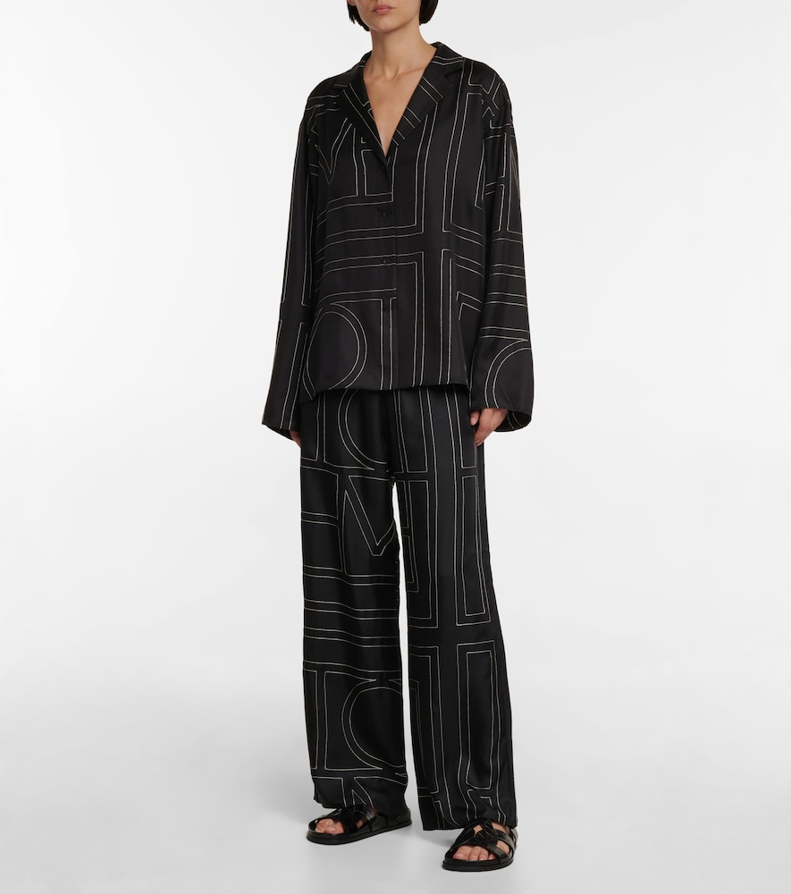  Toteme Toteme Logo Wide-leg Silk Pants 