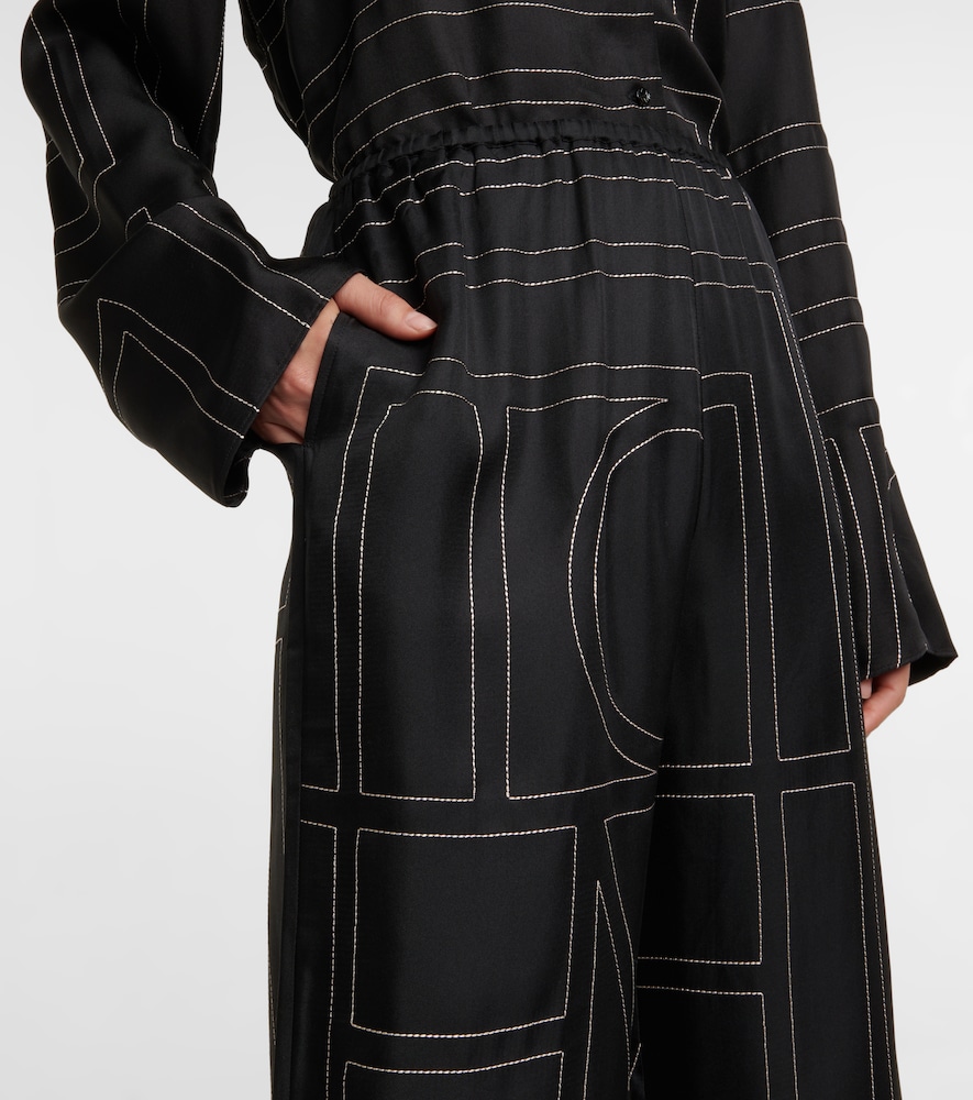  Toteme Toteme Logo Wide-leg Silk Pants 