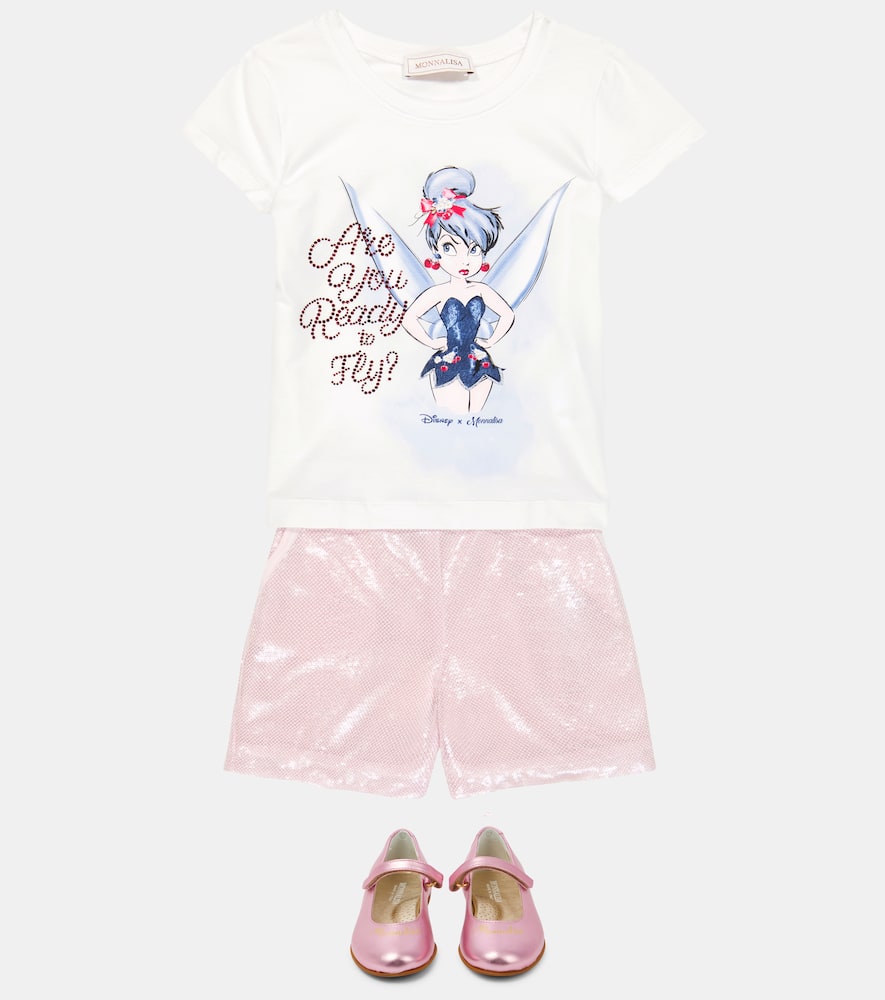Monnalisa Elegant Sequin Bermuda Shorts In Rosa Antico