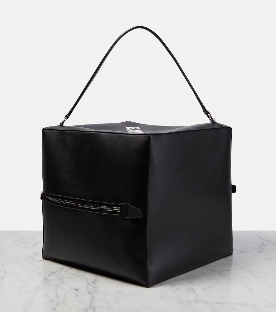 Balenciaga 4x4 Medium Leather Tote Bag In Black