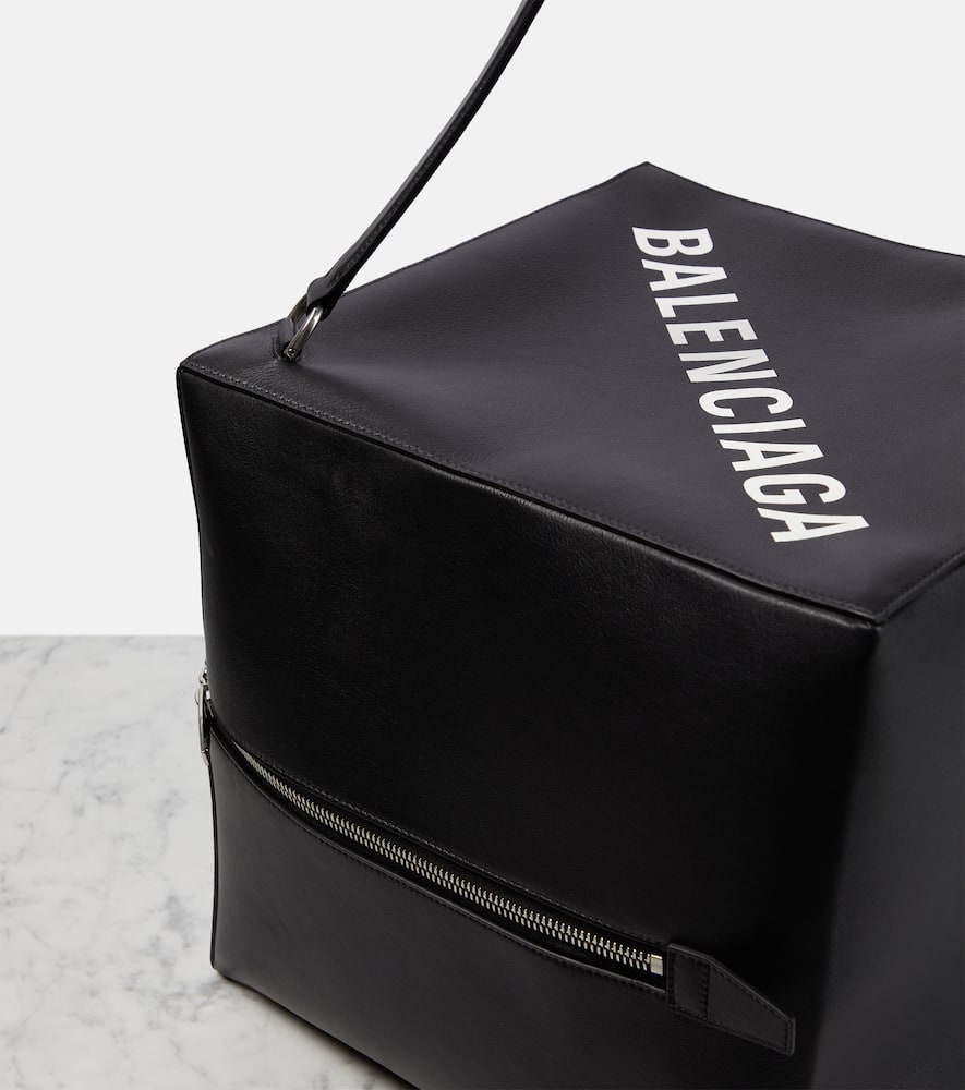 Balenciaga 4x4 Medium Leather Tote Bag In Black
