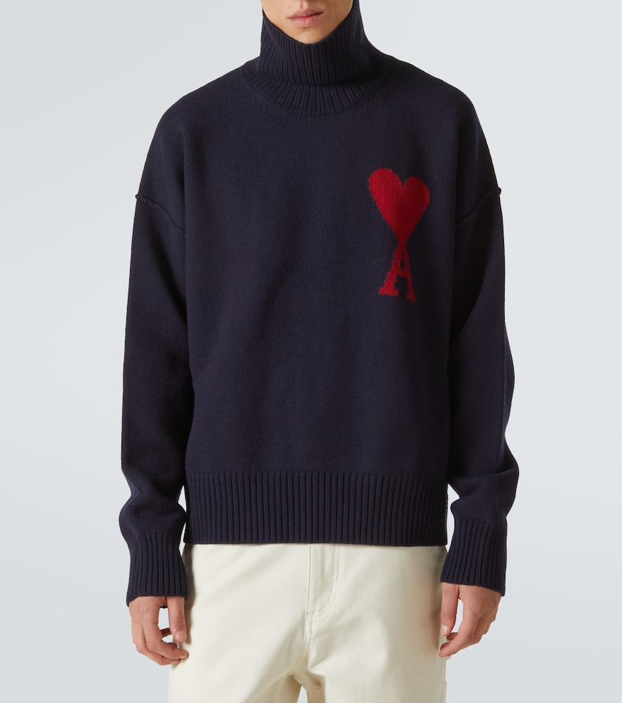  Ami Paris Ami Paris Rollkragenpullover Ami De Cœur Aus Schurwolle 