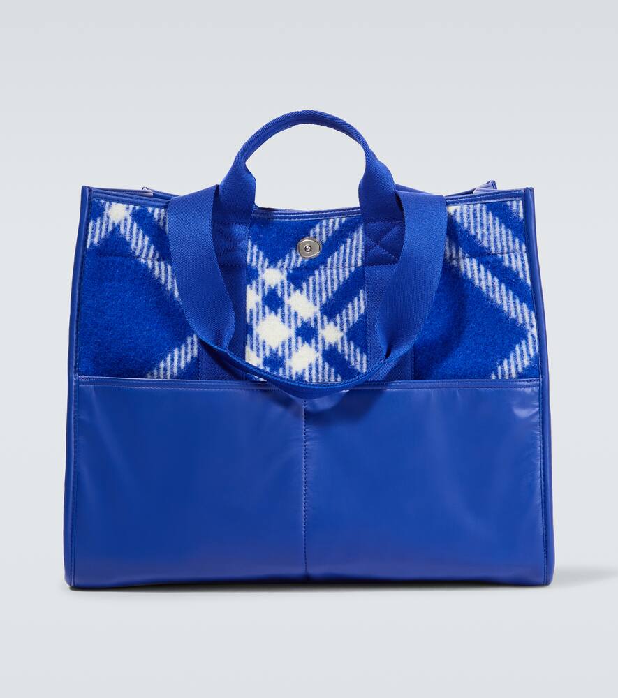 Burberry Jacquard check wool tote bag