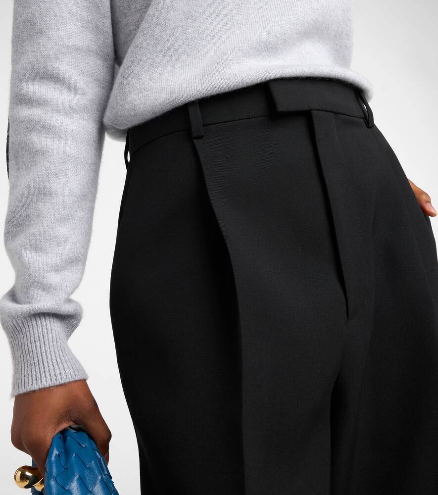 Bottega Veneta High-rise Wool Twill Straight Pants In Black