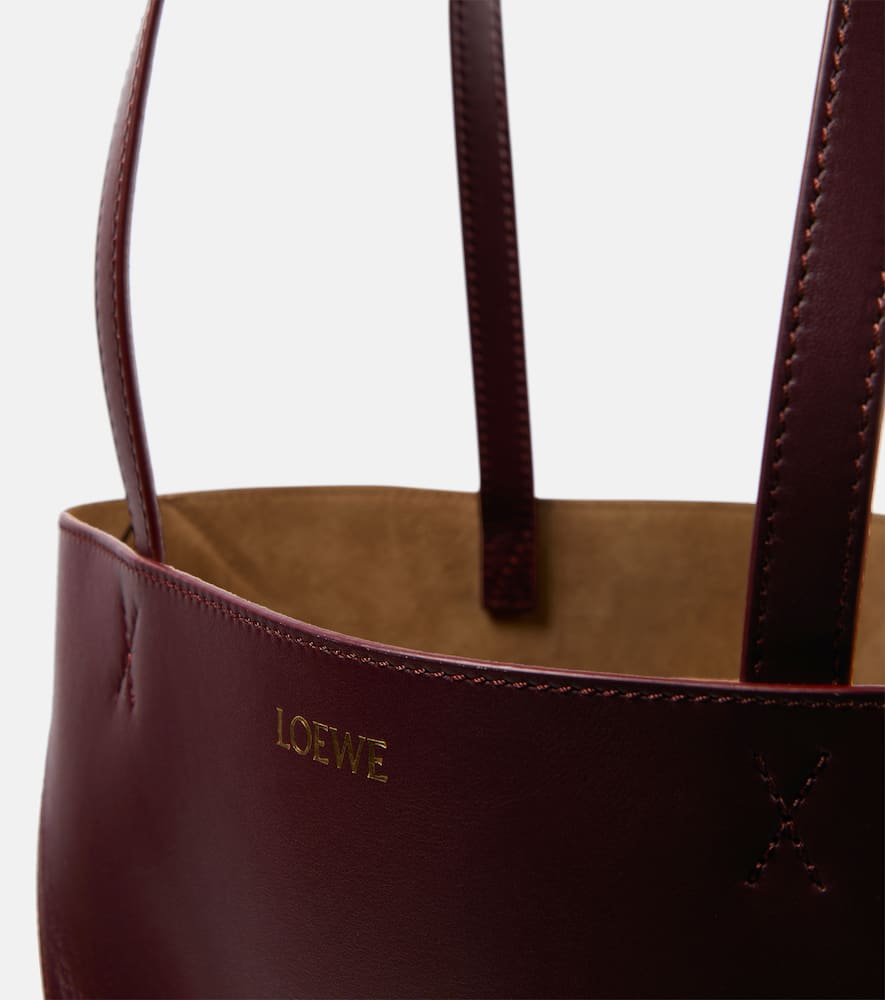 Shop Loewe Puzzle Fold Medium Leather Tote Bag In Rot