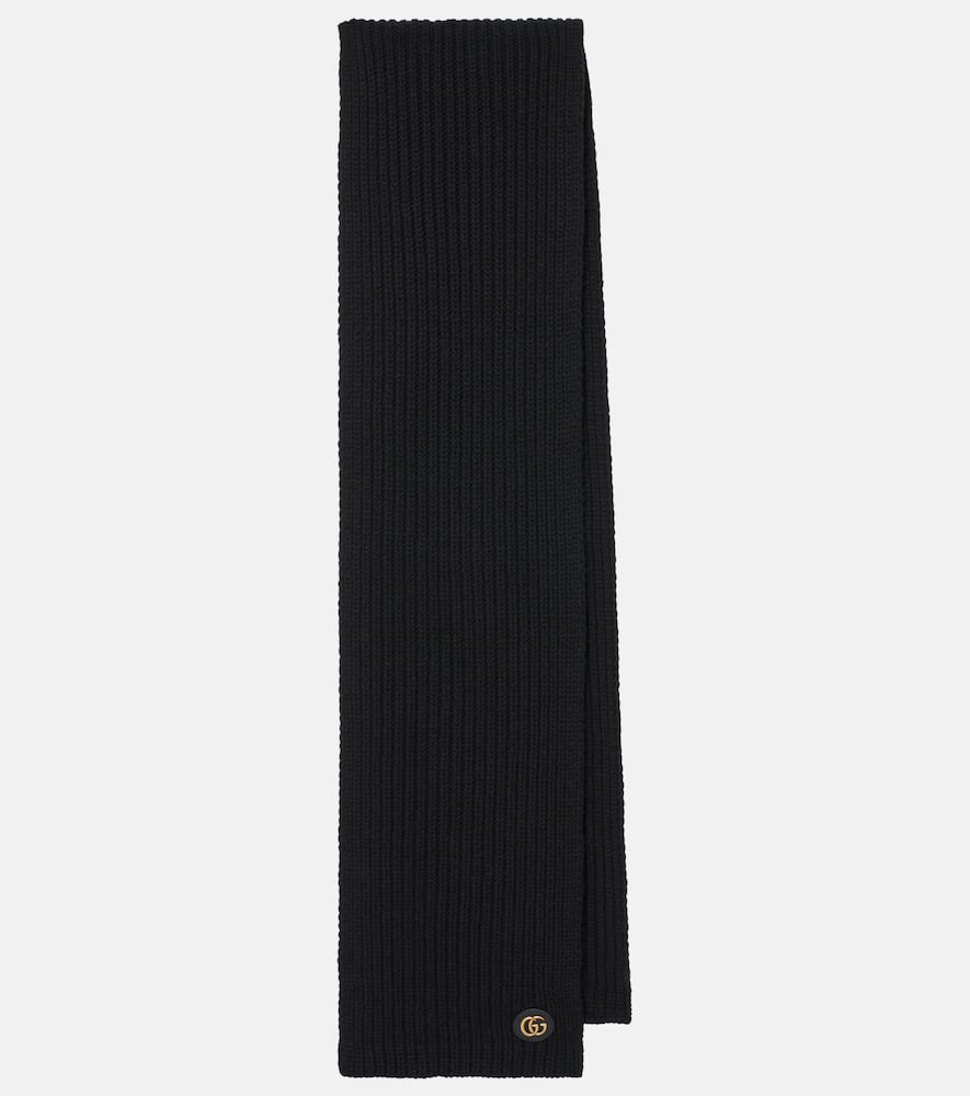 Ribbed-knit wool and cashmere scarf
