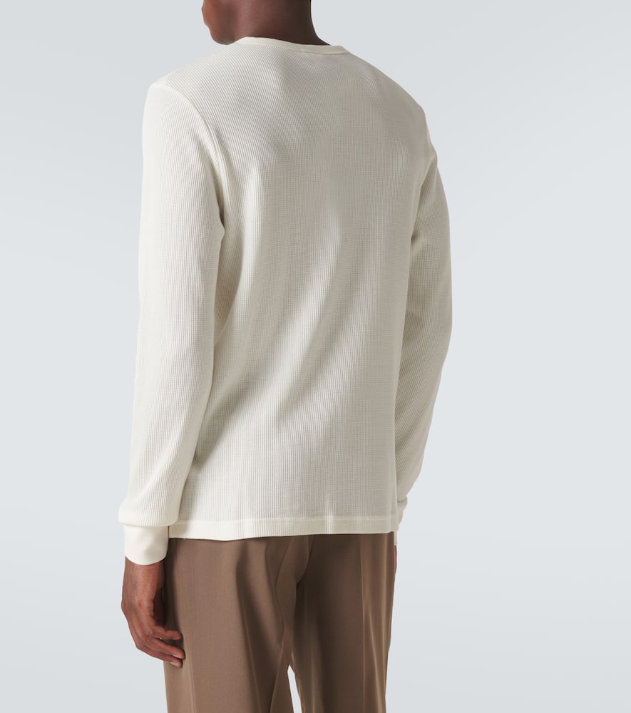 Sunspel Cotton Henley Shirt In White