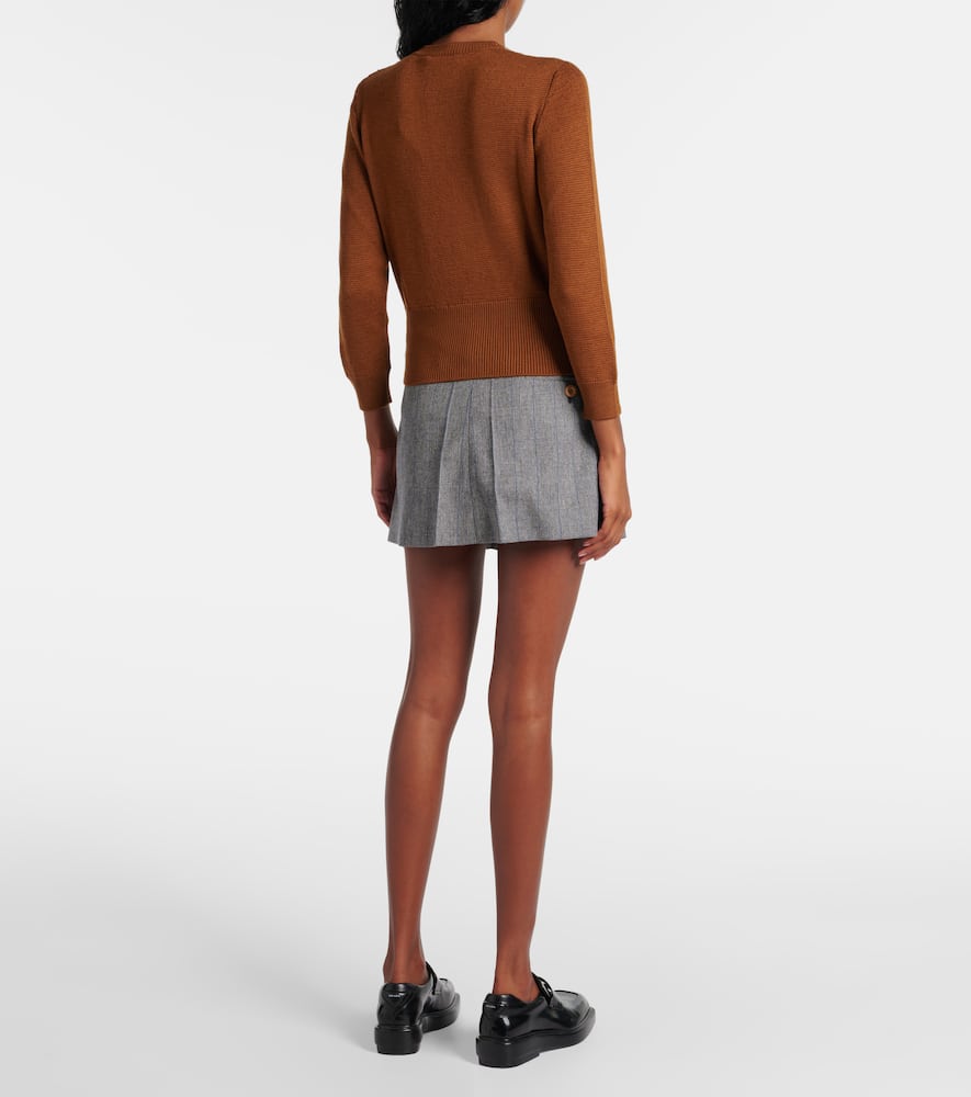 Prada Tobacco-coloured Sweater With Argyle Pattern Women In Brown