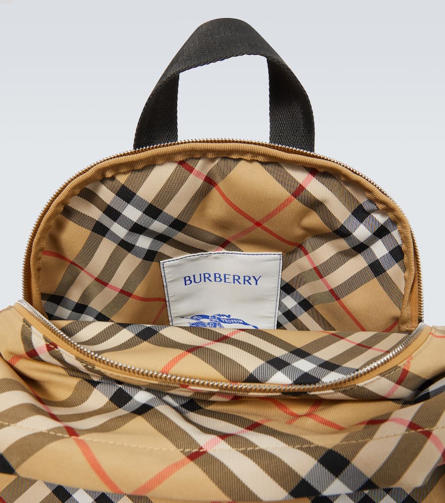 Burberry Check Pattern Backpack With Front Pocket