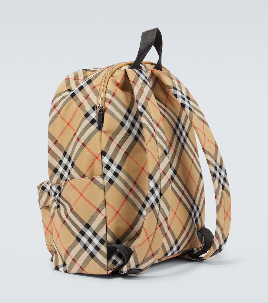 Burberry Check Pattern Backpack With Front Pocket