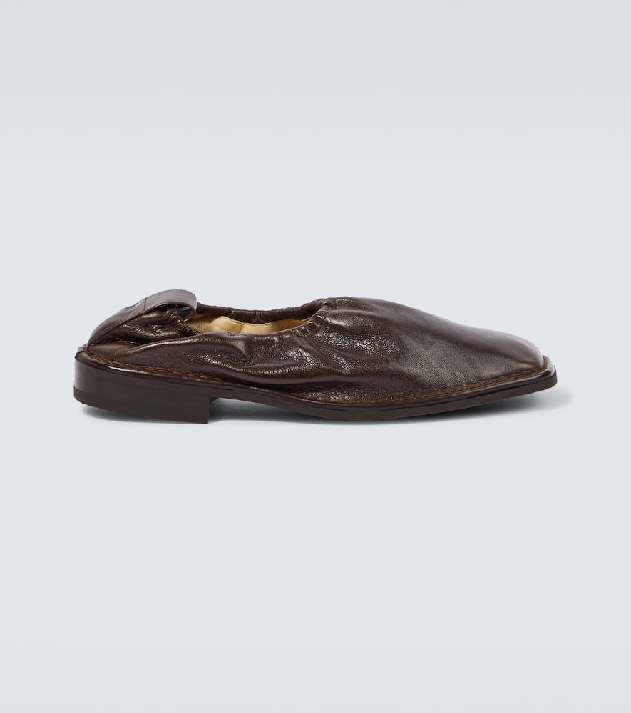 Lemaire Leather Loafers In Brown