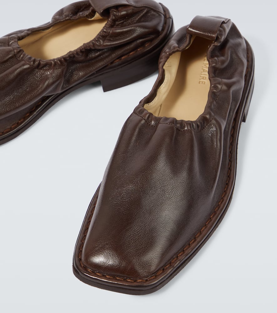 Lemaire Leather Loafers In Brown