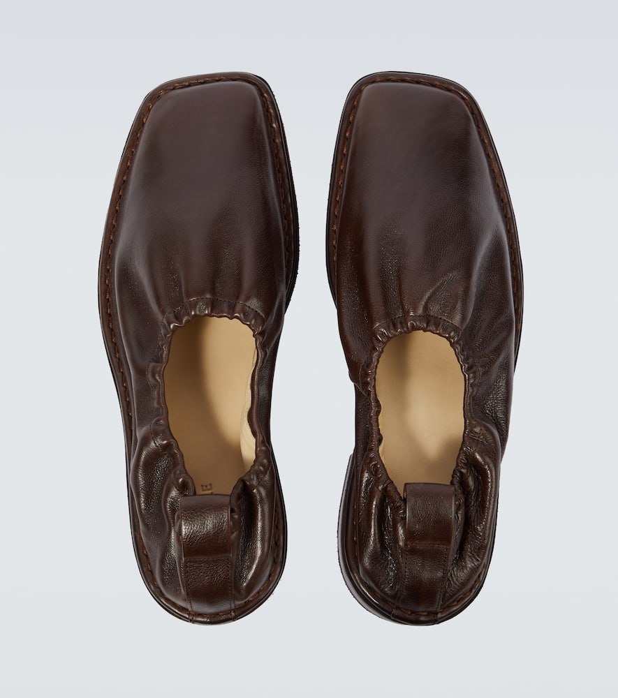 Lemaire Leather Loafers In Brown