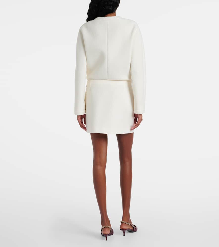 Gucci Interlocking G Wool-blend Bouclé Miniskirt In White