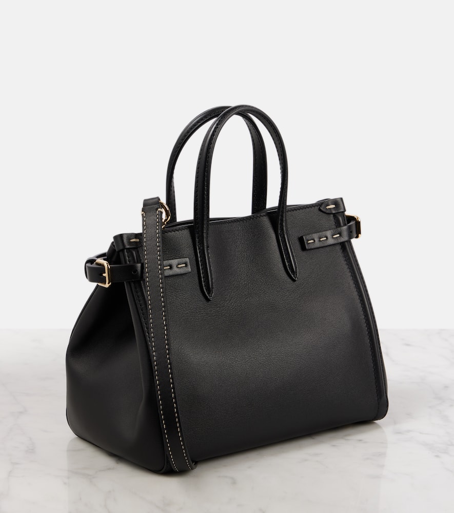 Valentino Antibes Small Leather Tote Bag In Black