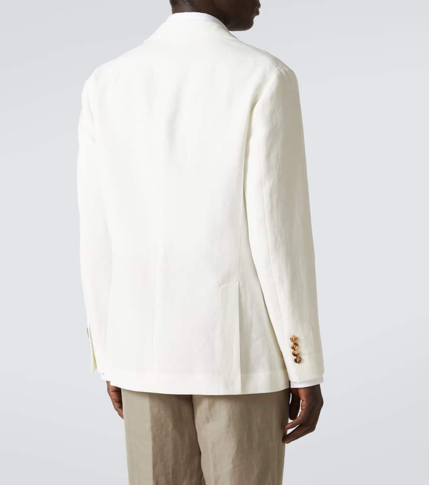 Brunello Cucinelli Single-breasted Linen Blazer In White