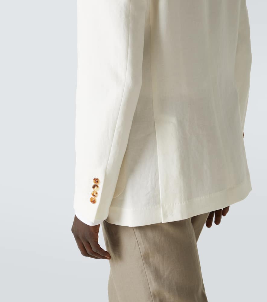Brunello Cucinelli Single-breasted Linen Blazer In White