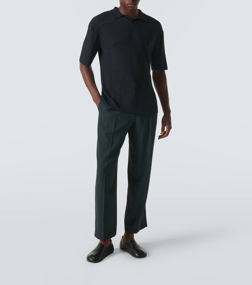 The Row Reggie Linen-blend Polo Shirt In Black
