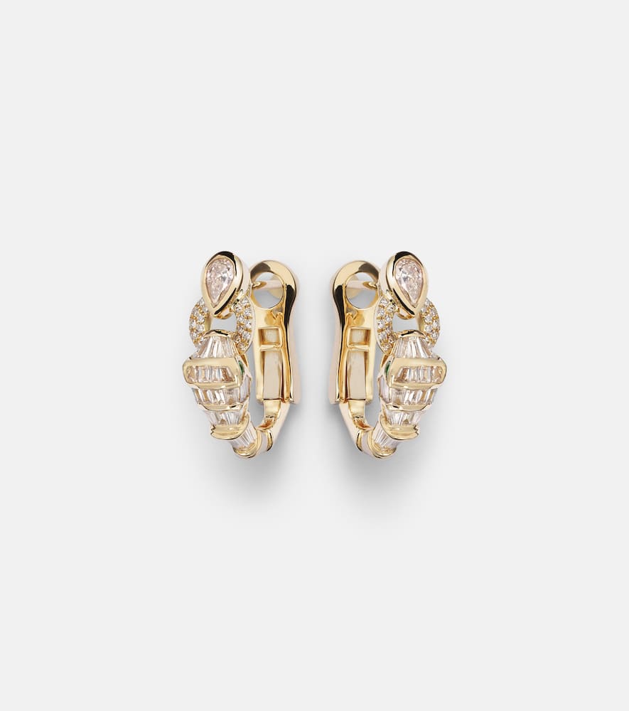 Shay Jewelry Serpentine 18kt gold hoop earrings with diamonds