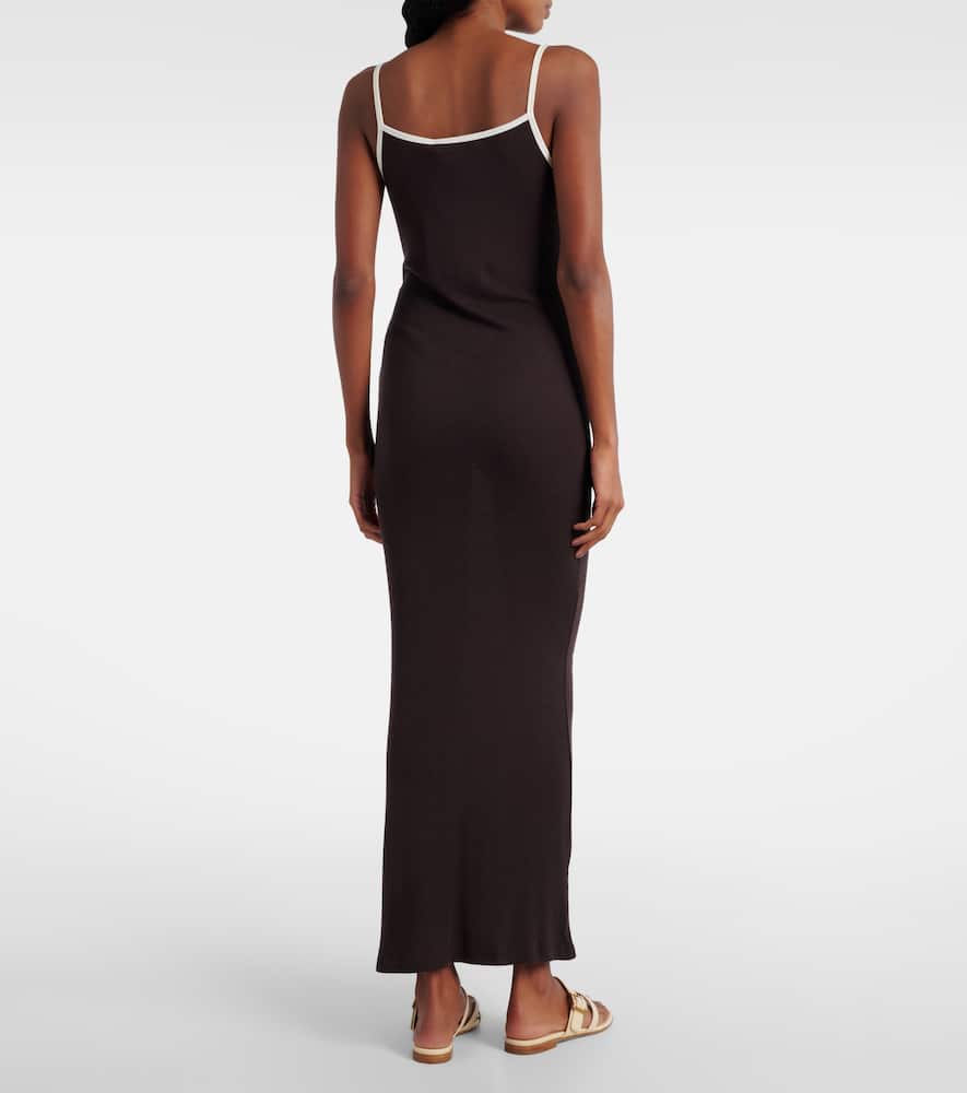 Aya Muse Jersey Slip Dress In Brown