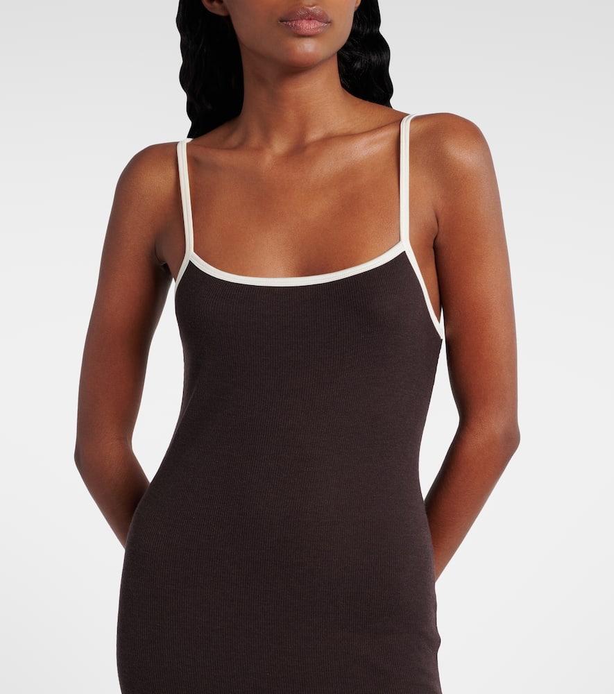 Aya Muse Jersey Slip Dress In Brown