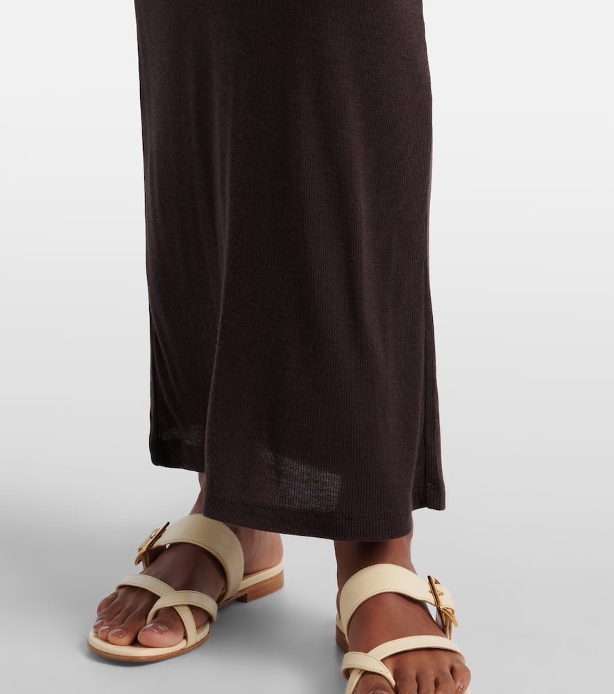 Aya Muse Jersey Slip Dress In Brown