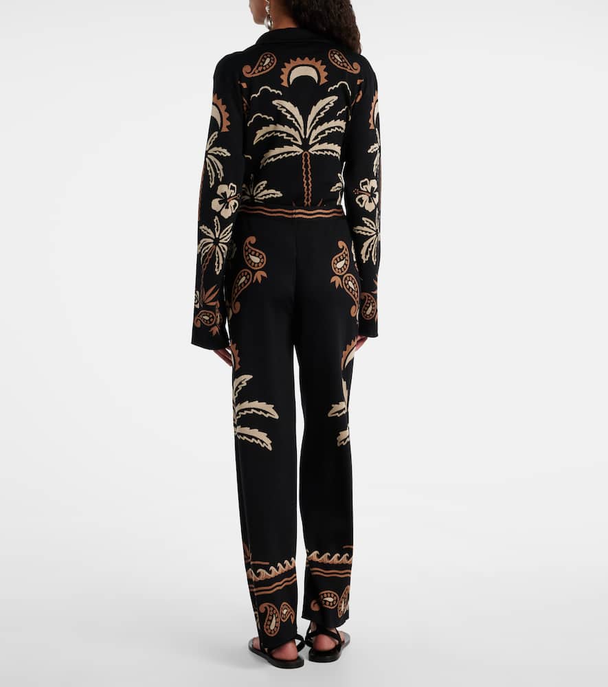 Alanui Glimpse Of Eden Wool And Silk Pants In Black
