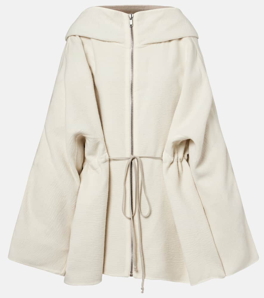 Rick Owens Camel And Wool Jacket In White