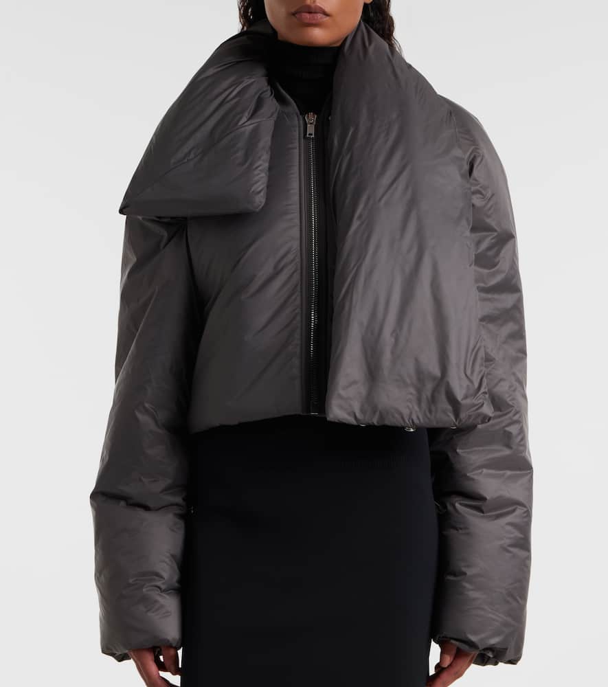 Rick Owens Convertible Puffer Jacket In Brown