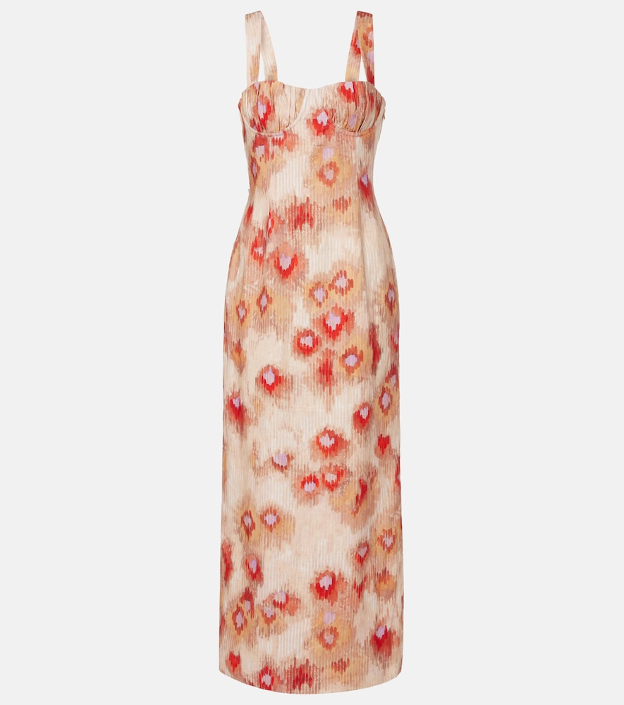 Sir Bettina Printed Linen Maxi Dress