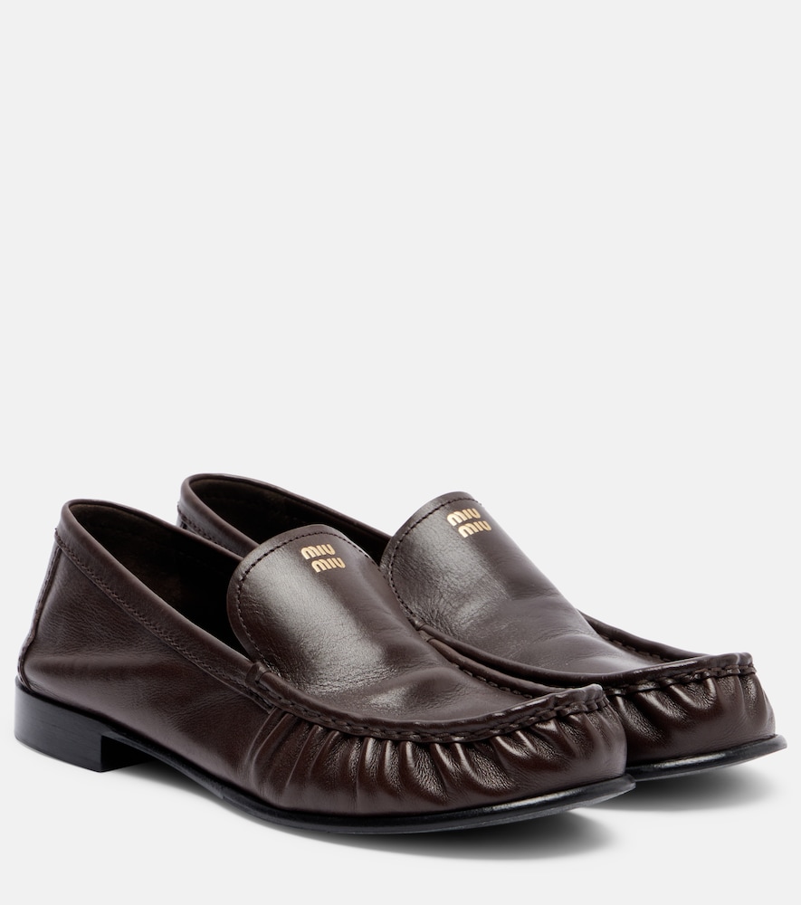 Miu Miu Logo leather loafers