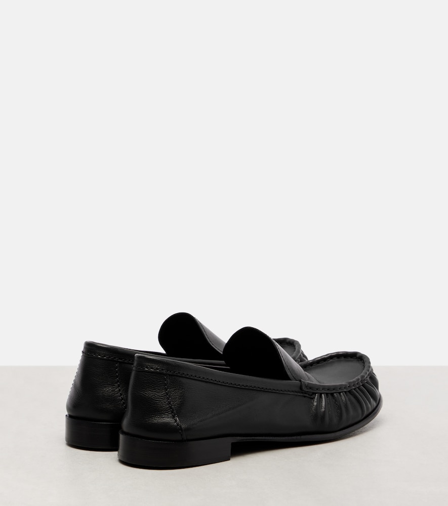  Miu Miu Miu Miu Logo Leather Loafers 