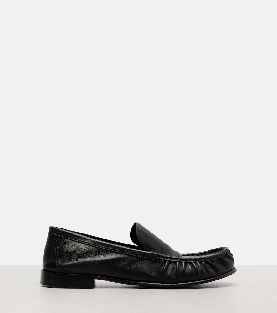  Miu Miu Miu Miu Logo Leather Loafers 