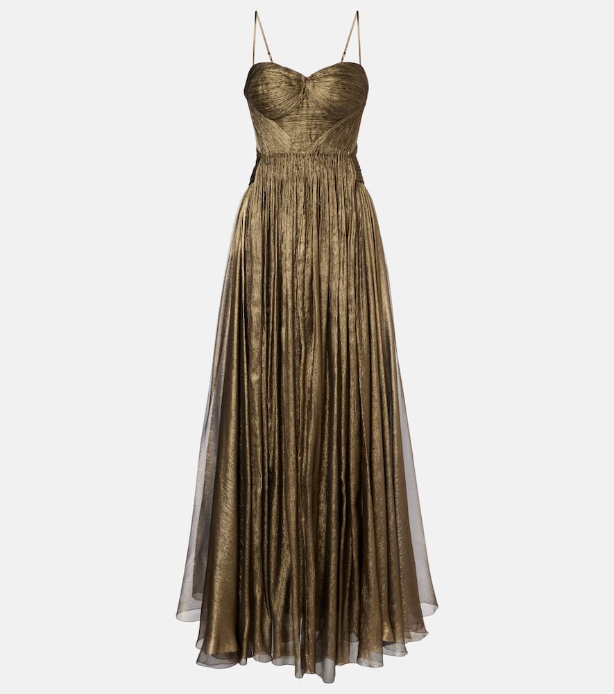 Maria Lucia Hohan Allar Cutout Silk Mousseline Gown In Gold